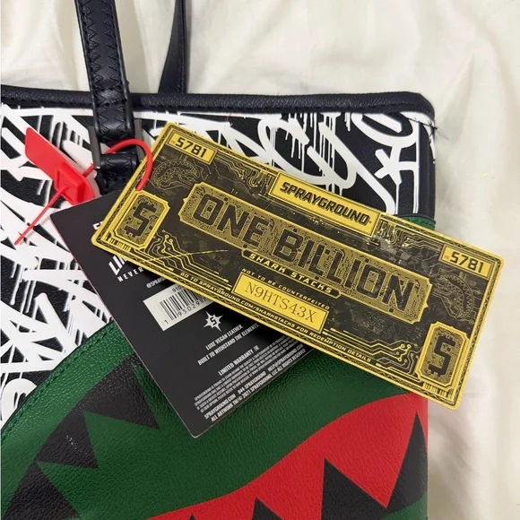 Sprayground Limited Edition Graffiti Print Tote Bag – Black & White | Like New - Picture 3 of 6